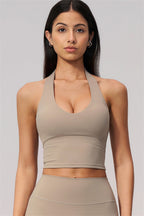 The Twirl Wide Strap Halter Crop Top