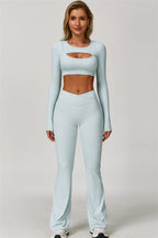 The Lavish Long Sleeve Cut-out Crop Top
