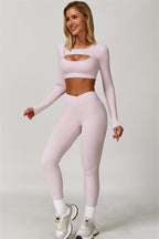 The Lavish Long Sleeve Cut-out Crop Top