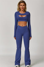 The Lavish Long Sleeve Cut-out Crop Top