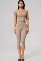 The Twirl Wide Strap Halter Crop Top