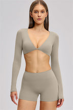 The Zestful Long Sleeve Crop Top
