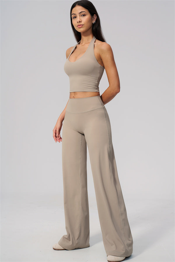 The Twirl Wide Strap Halter Crop Top