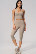 The Twirl Wide Strap Halter Crop Top