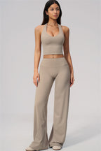 The Twirl Wide Strap Halter Crop Top