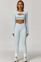 The Lavish Long Sleeve Cut-out Crop Top