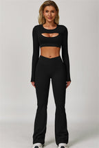 The Lavish Long Sleeve Cut-out Crop Top
