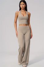 The Twirl Wide Strap Halter Crop Top