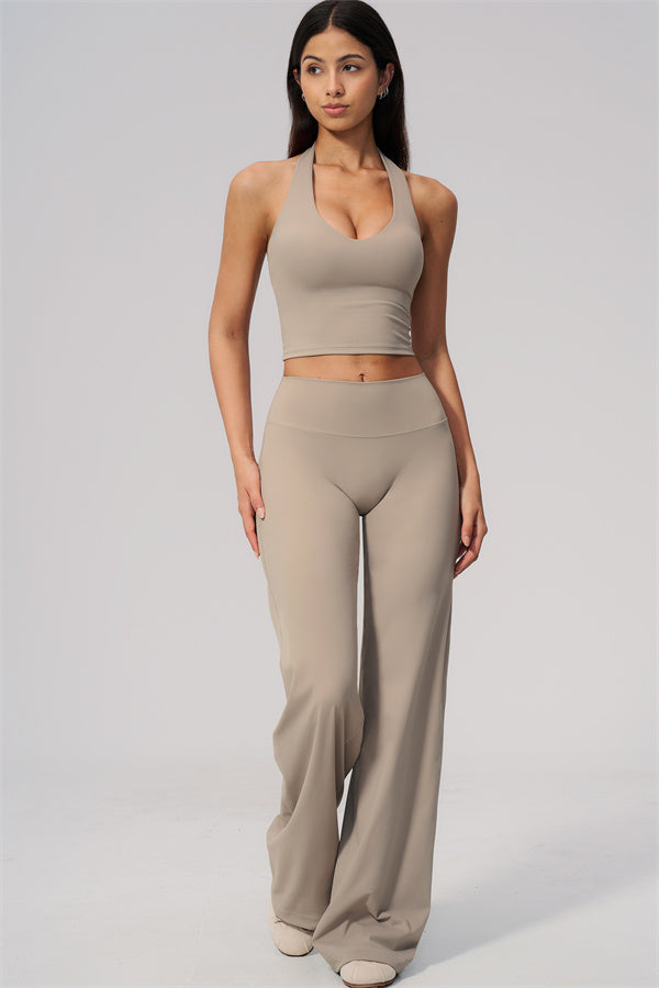 The Twirl Wide Strap Halter Crop Top